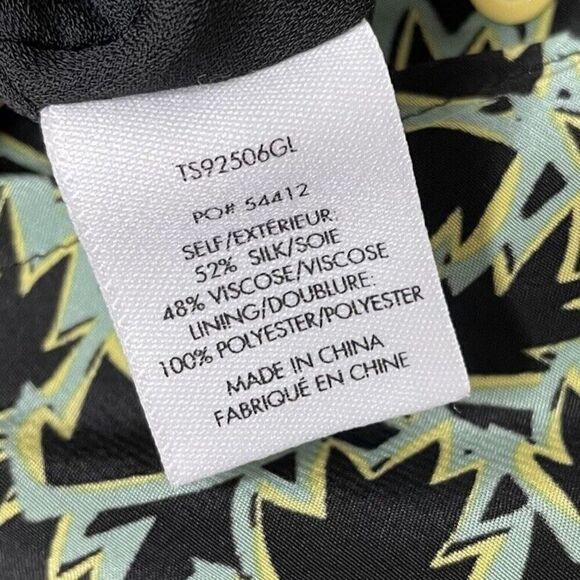 DEREK LAM 10 Crosby Dress Womens 8 Green Grommet Detail V-Neck Silk Blend Lined - Picture 12 of 12